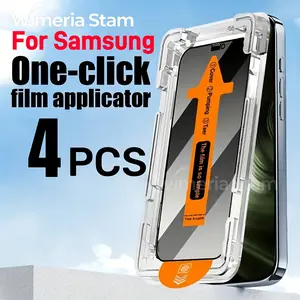 4pcs 4K Ultra Privacy Tempered Glass Protective Screen Protector, Accessories, Protection, for Galaxy S21 5G/S21+G/S22 5G/S22+ 5G/S23/S23+/S24/S24 Plus/S24 Ultra series, Glossy Finish, 9H Hardness, Scratch-Resistant, Anti-Fingerprint, with Dust-Proof Kit