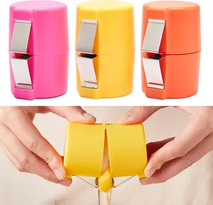 Egg Shell Opener, 3 Pcs Egg Separator for Raw Eggs, 2025 New Egg Cracker Tool, Stainless Steel Eggshell Breaker Egg Shell Cutter Kitchen Gadgets,Quickly Cutting Off Cooked Eggs Silicone Utensils