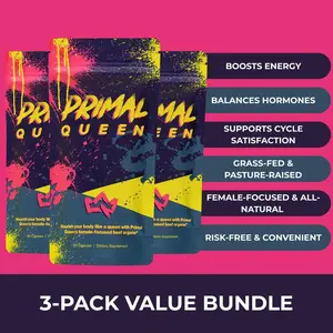 3-Pack Primal Queen Beef Organ Superfood - 90 Day Refill