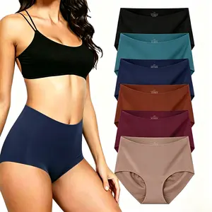 Soft Stretch Women’s Shaping Underwear, High-Waist Tummy Control Panties with No Roll-Down Design, Seamless Invisible Fit, Breathable Hip-Enhancing Comfort, S-XXL, 4/6 PackSoft Stretch Women’s Shaping Underwear, High-Waist Tummy Control Panties with No Ro