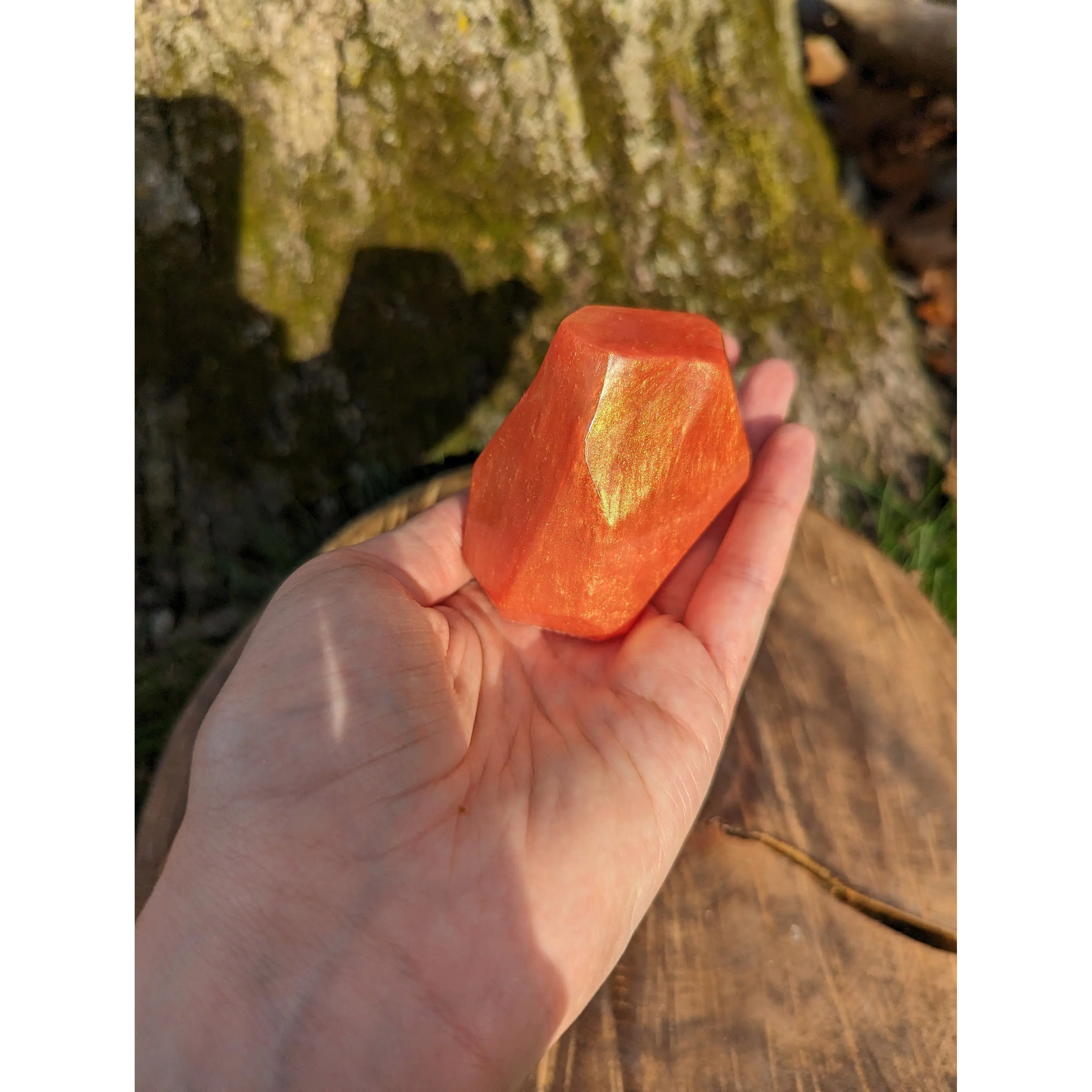 Orange Shimmer Crystal Resin Crystal