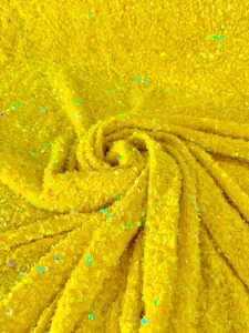 Yellow Sequin on Velvet