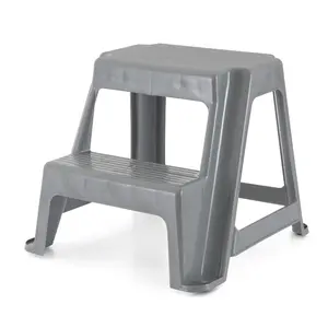 Gracious Living 18 Sturdy Non Slip Plastic 2-Level Step Stool