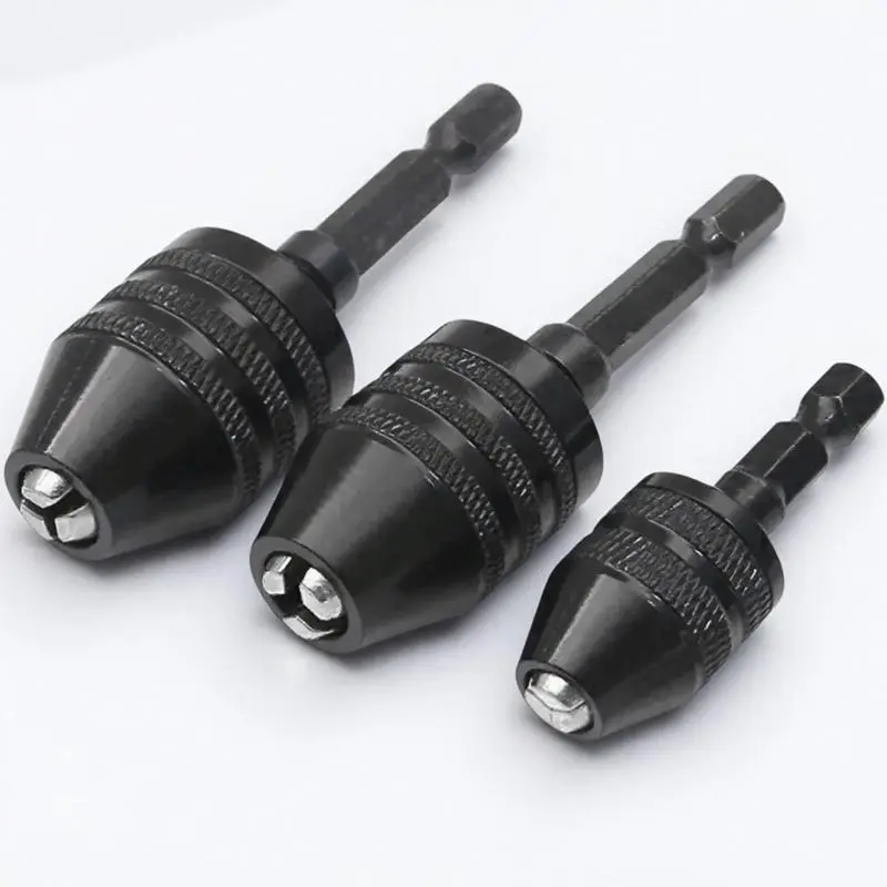 Keyless Drill Chuck Clamp Set, 0.3-8.0mm Electric Screwdriver Chuck Clamp, Hex Shank Replacement Tool Kit, Power Tool Accessories, Drill Attachments