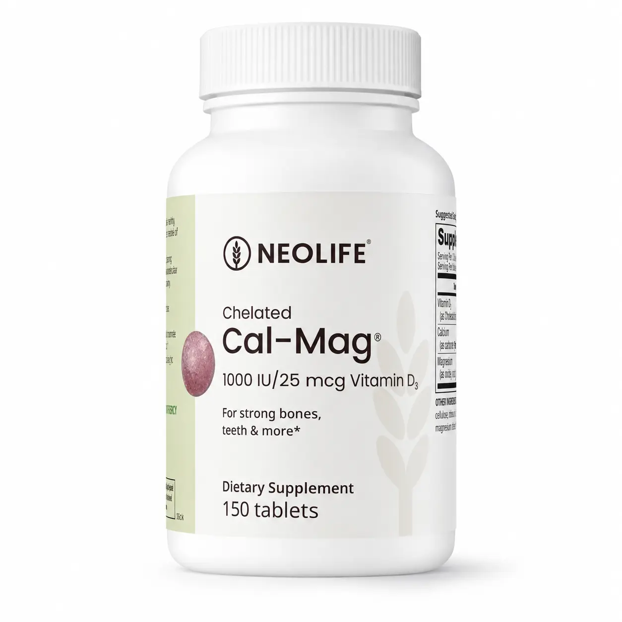 NeoLife Chelated Cal-Mag | Calcium Magnesium + 1000 IU Vitamin D3 | 150 Tablets