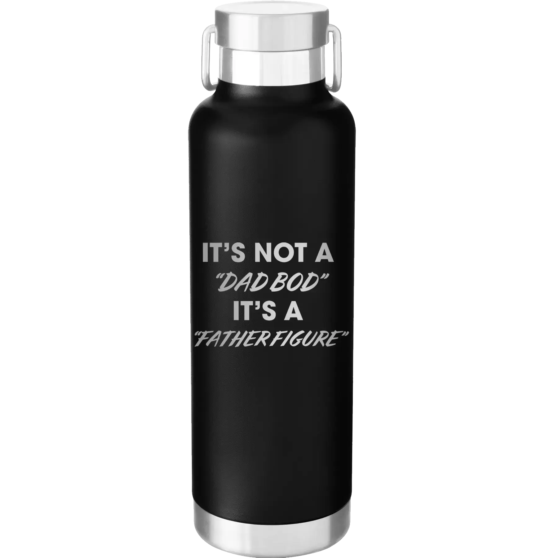 Personalized Dad Bod 24 oz Water Bottle - Black