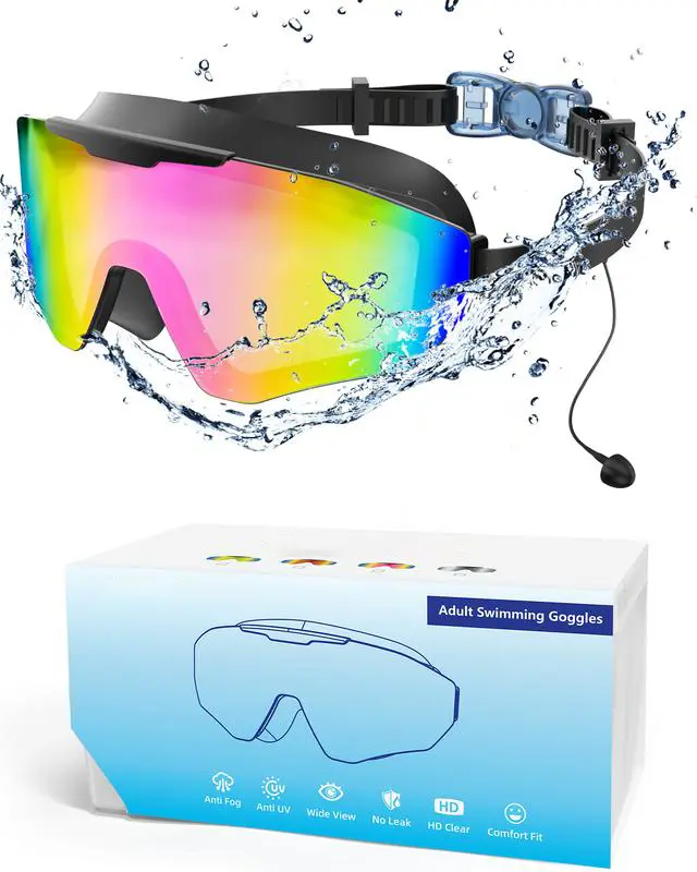 Swim Goggles for Adults & Kids-Anti-Fog Full-Coverage,UV Protection,Waterproof Earplugs,Fit OutdoorfunSwim Goggles,Swimming Goggles No Leaking Full Protection Adult Men Women Youth
