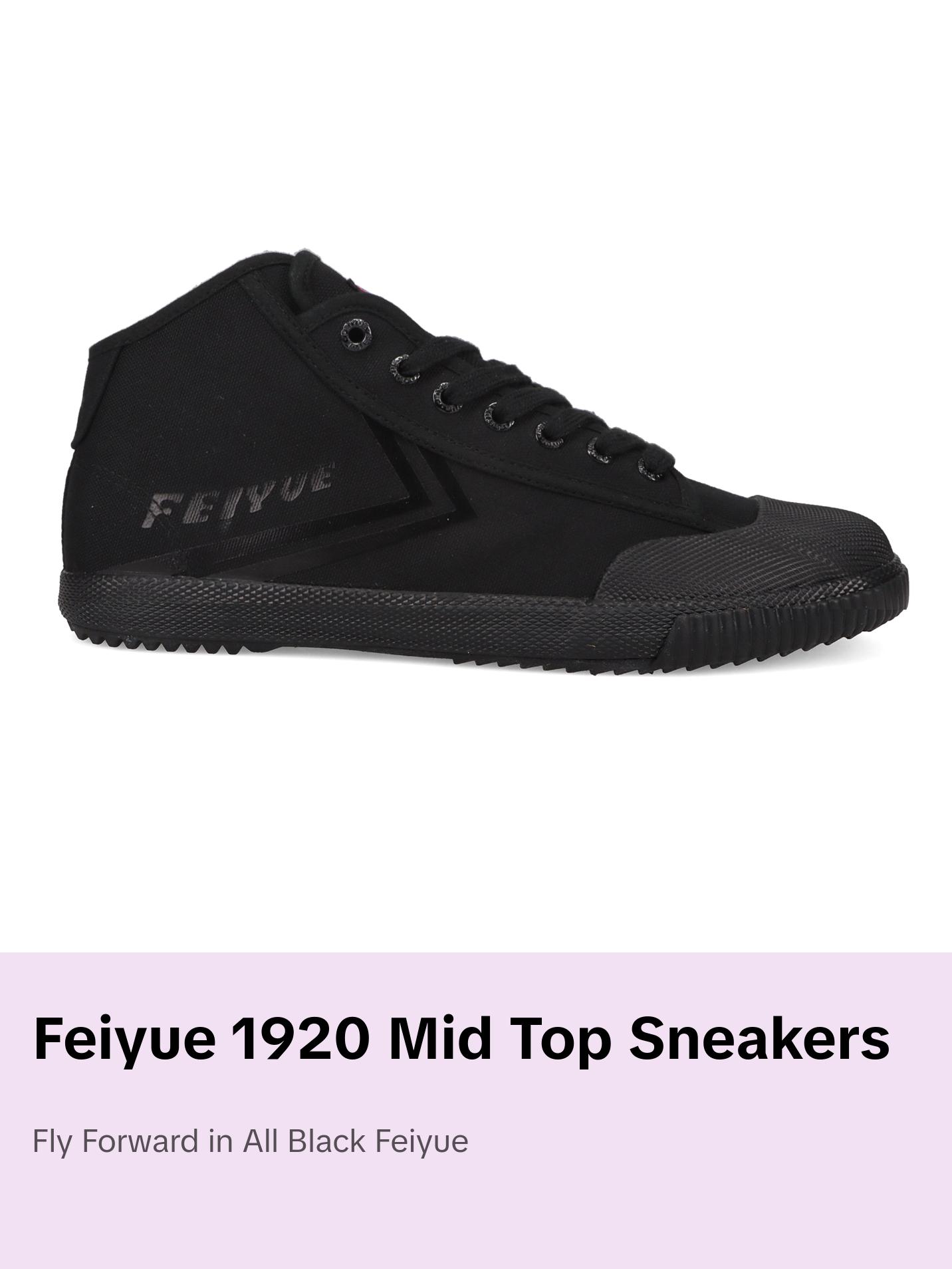 Authentic Feiyue Mid top Trainer Sneakers in Breathable All Black Canvas | Great for Martial Arts, Lifting, Parkour and Everyday Wear | Black Gum Sole for Traction | Streetwear Fashion | Fe Mid 1920 Heritage Shoe | Ships from USA Athletic Footwear Authentic Feiyue Mid top Trainer Sneakers in Breathable All Black Canvas | Great for Martial Arts, Lifting, Parkour and Everyday Wear | Black Gum Sole for Traction | Streetwear Fashion | Fe Mid 1920 Heritage Shoe | Ships from USA Athletic Footwear