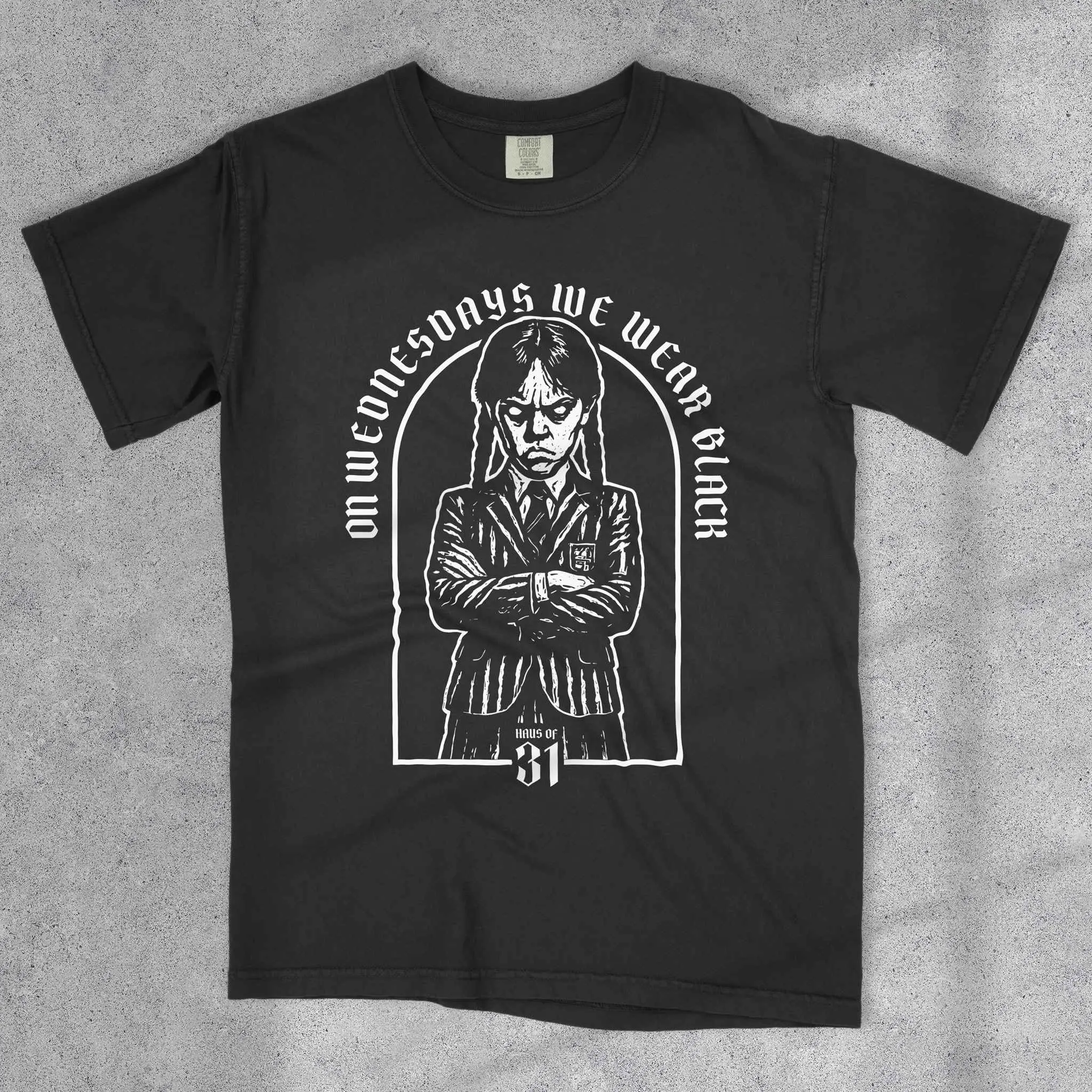 Wednesday Addams Shirt On Wednesdays We Wear Black Gothic Outfit Halloween Shirt