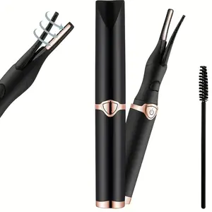 Black Eyelash Curler – No-Pinch Stainless Steel Lash Tool with Refill Pad, Comfortable Grip, Matte Finish