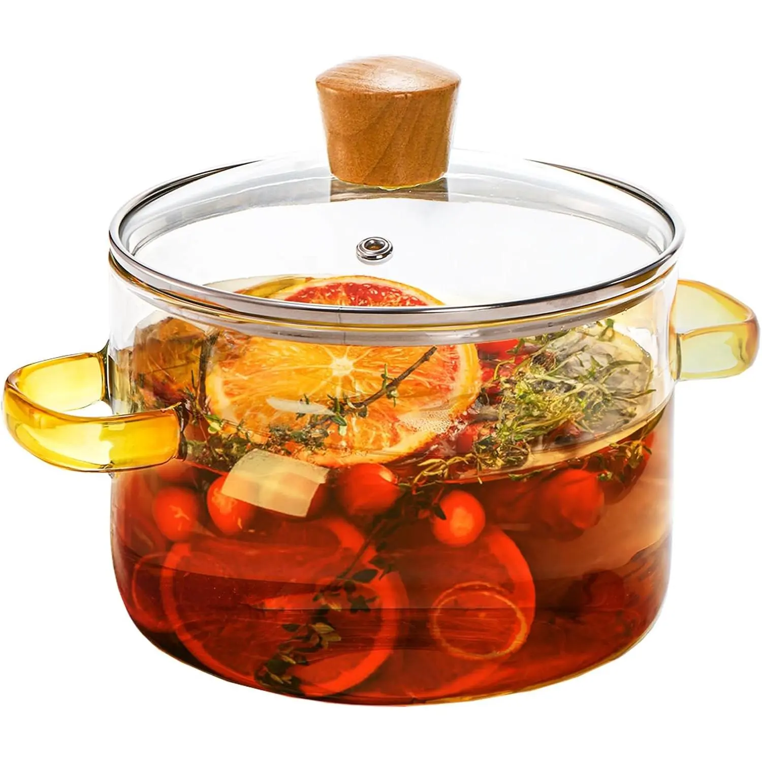 1.5L/50oz Glass Cooking Pot with Lid, Glass Saucepan with Cover, Heat Resistant Glass Stovetop Pot with Lid for Pasta Noodle, Soup, Milk,