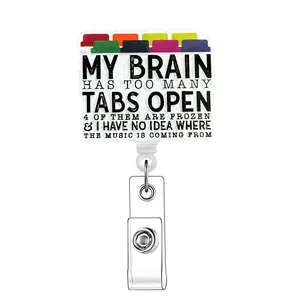 Retractable Badge Reel, Retractable Badge Holders, 1 Count Acrylic ID Holder with Clip, for Nurses, Doctors, Students & Office Staff, Identification Badges & Supplies