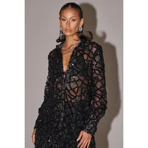 ROXY SEQUIN BUTTON DOWN