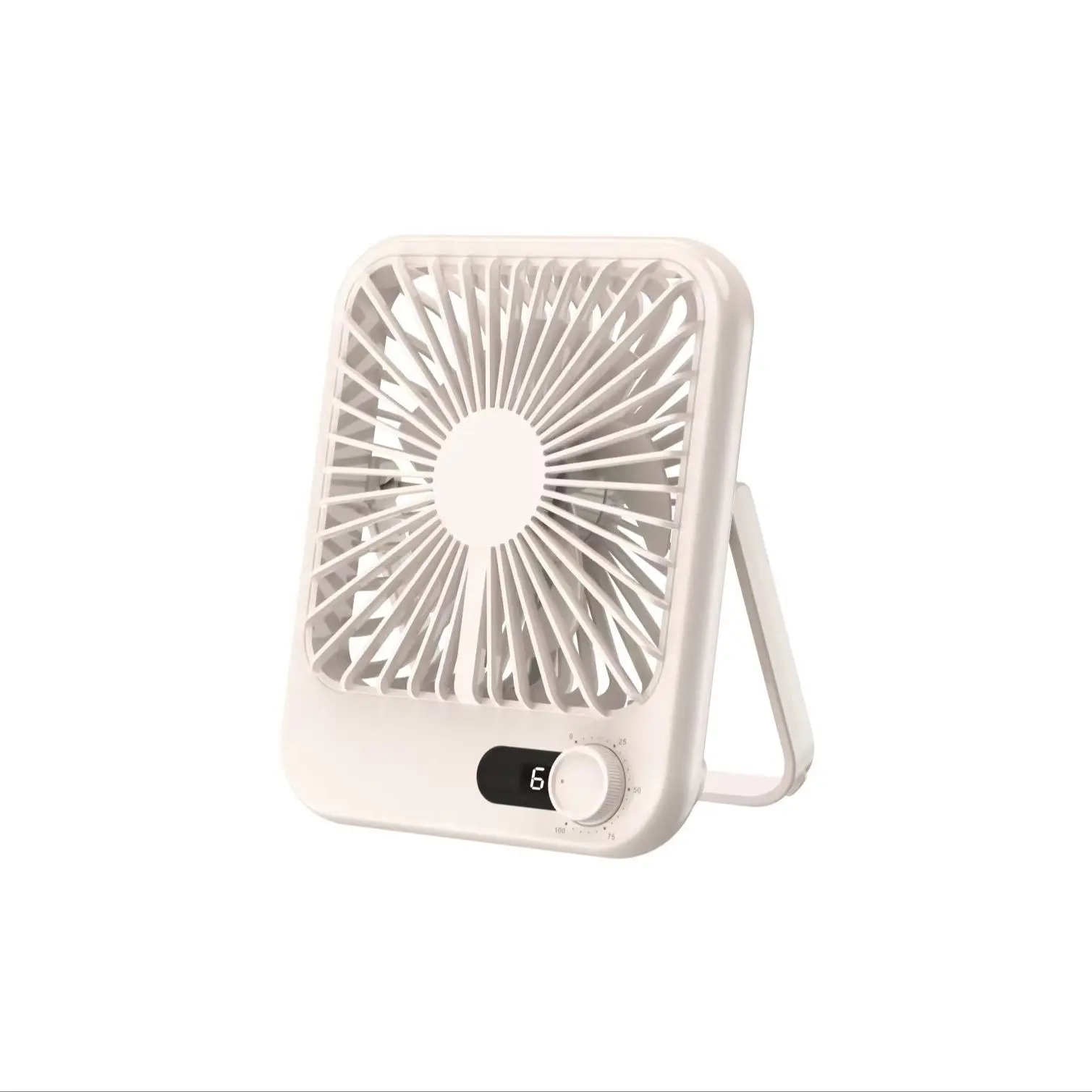Portable Fan for Bedroom, Lightweight Desk Fan Portable Cooling Fan with Power Display for Summer, USB Rechargeable Silent Fans with Base, USB Mini Fa