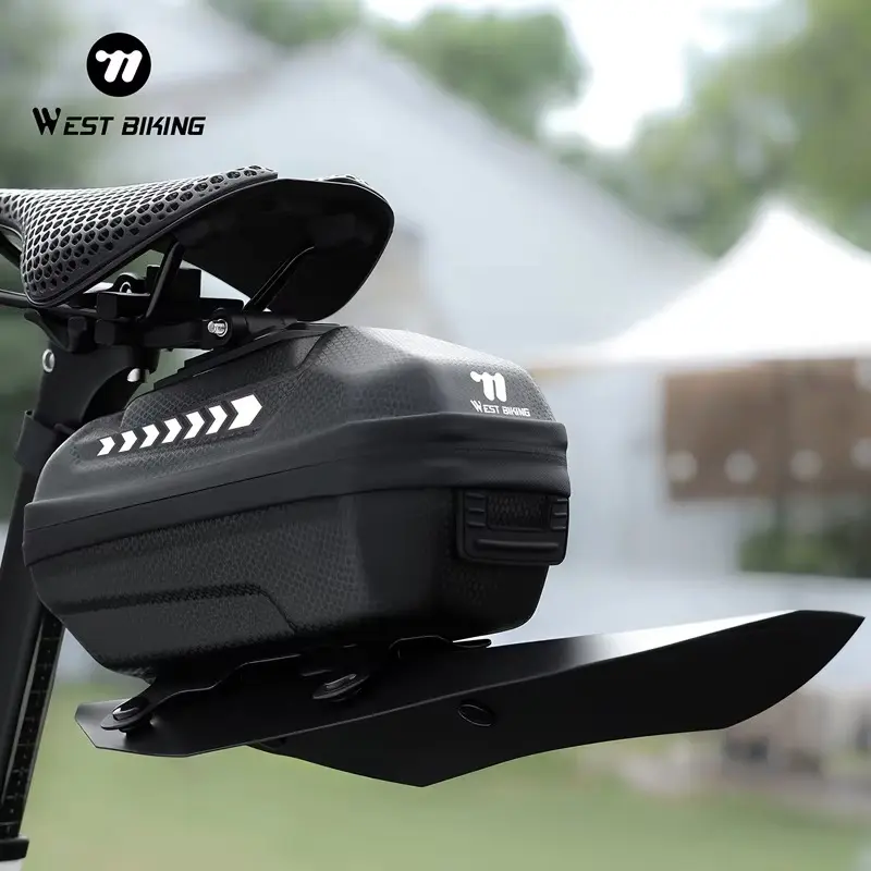 WEST BIKING Bicycle Tail Bag.Hard Shell EVA Waterproof MTB Road Bicycle Tail Bag, Storage Cycling Bag, Bike Saddle Bag With Quick Release Fender