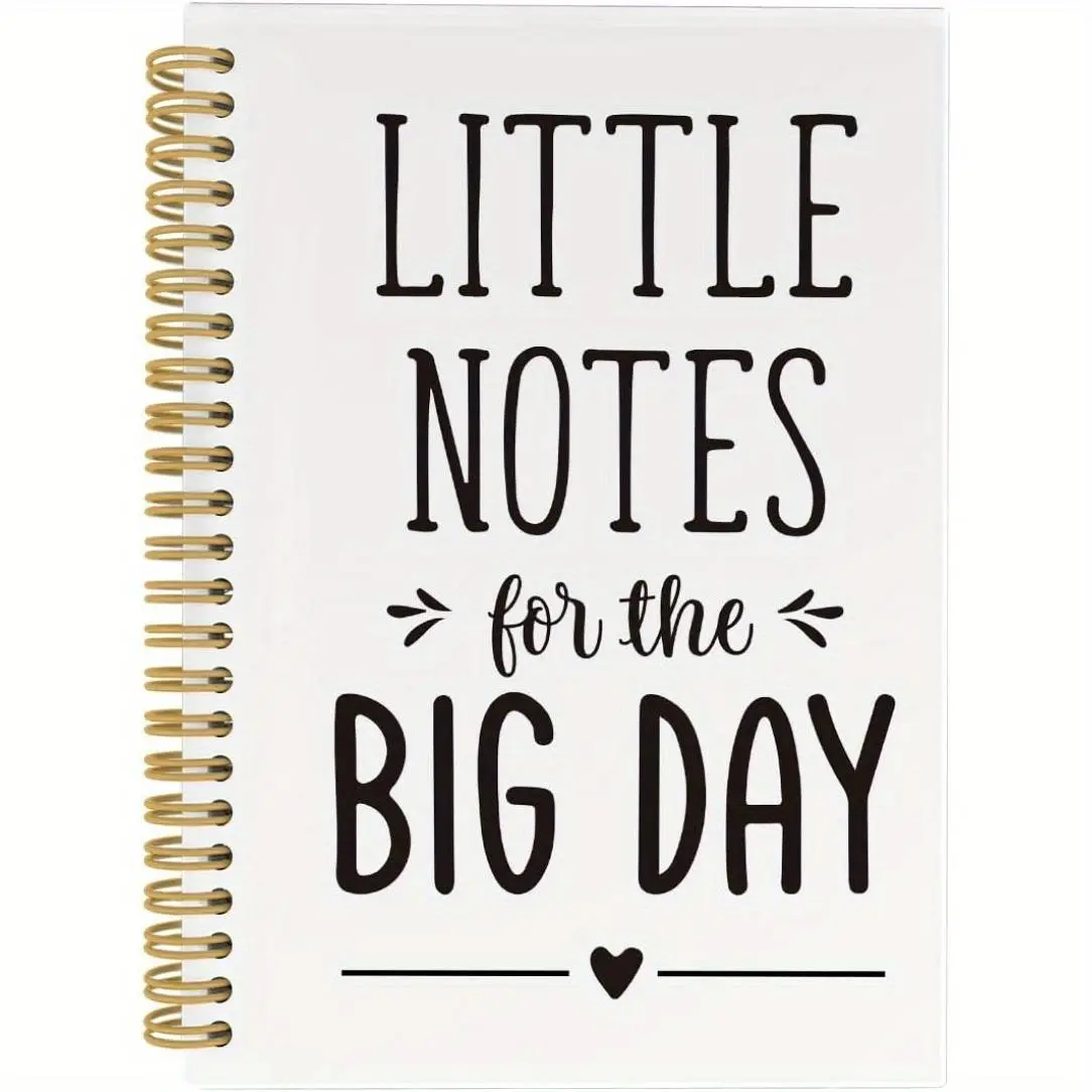 Little Notes for The Big Day Notebook, Stationery Supplies, 1 Count Planner Notebook Wedding Journal with 50 Pages, Engagement Bride Gifts, Wedding Planning Notebook