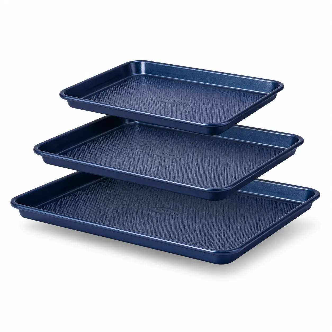 3 Pcs Non-stick Baking Pan Set, Diamond-Texture Baking Sheet Pan，Teflon-Free Heavy Duty Bakeware, Cookie Sheets for Oven, Baker, Kitchenware Cooking, Kitchen Supplies, Gift