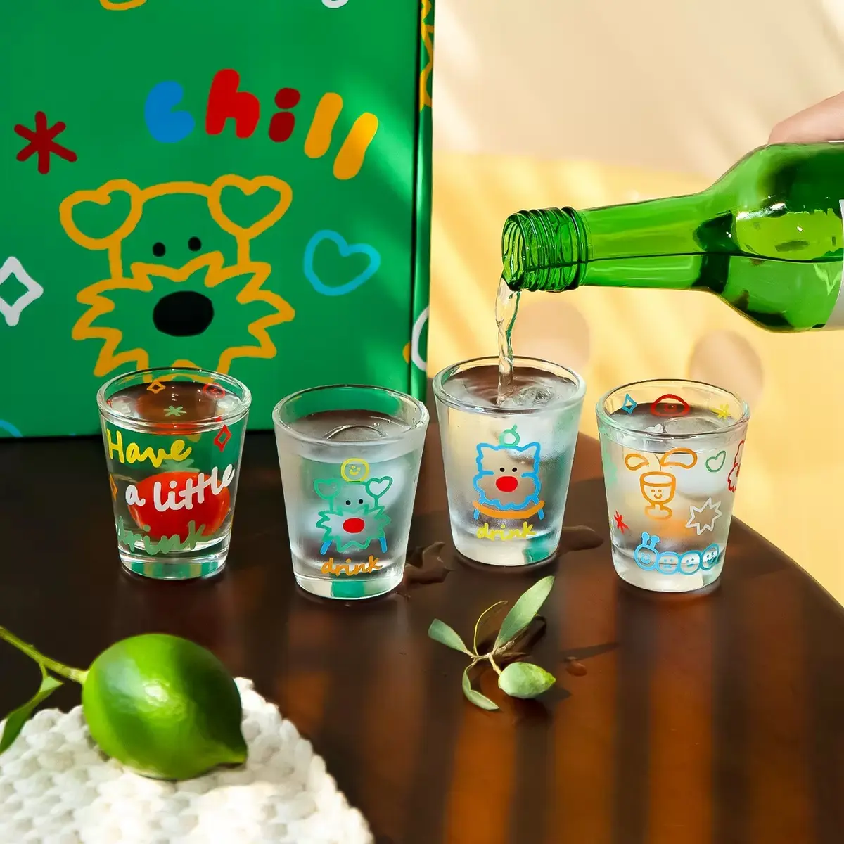 Paw & Pour Artisans 4-Piece 50ml Shot Glass Set – Mini Whisky Taster, Baijiu Cup, Sake Glass, Party Shots for Girls Night, Cute Schnauzer-Style Barware in Premium Gift Box