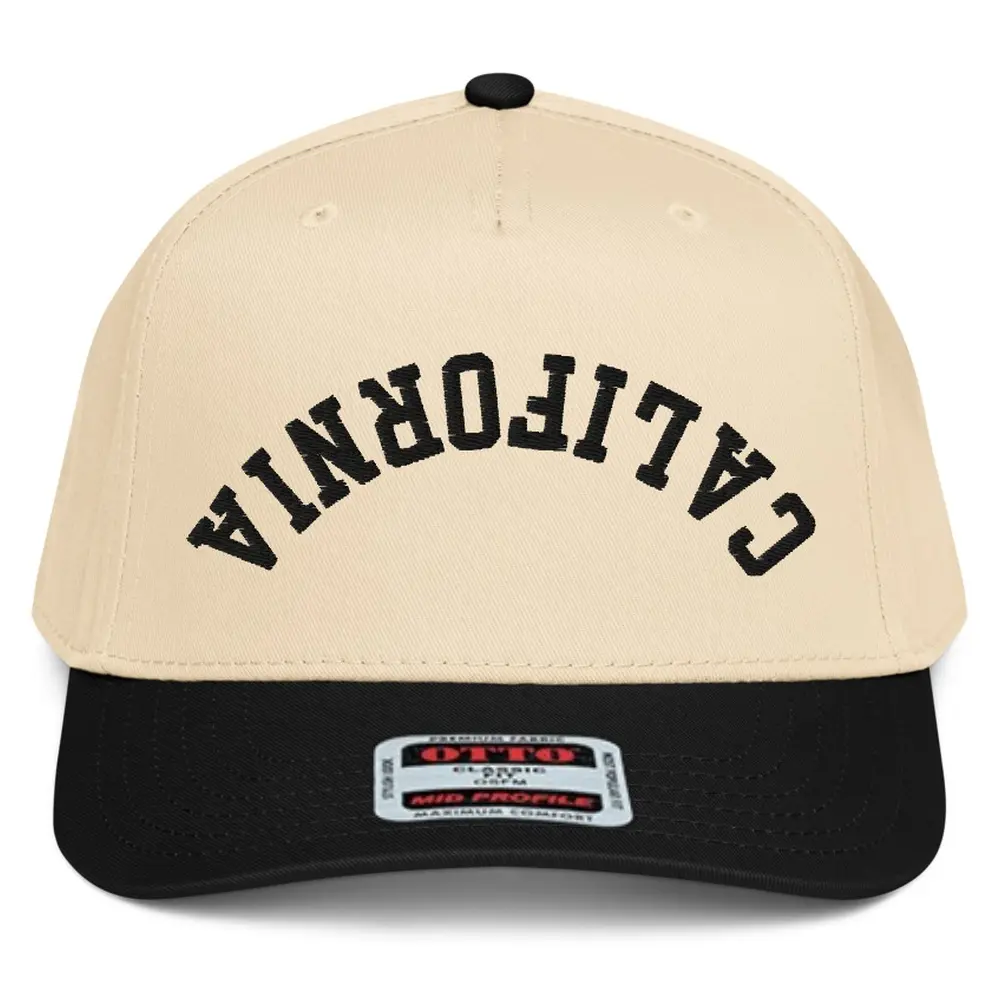 RIVEMUG NX1 Upside Down California Embroidered 2 Tone Hat Mid Crown Curved Bill Snapback Cap for Men and Women