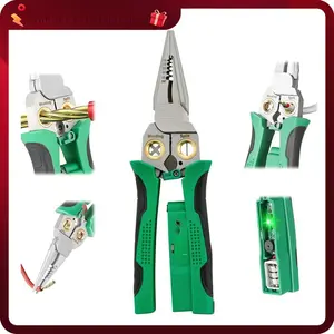 8-in-1 Electrician Multi-Tool Pliers w/Wire Stripper & Voltage Detector |   Triple-Alert Safety System (LED+Beep+Auto-Lock) 12-250V AC/DC |   70% Faster Tool Switching,Perfect Christmas & New Year Gift Idea