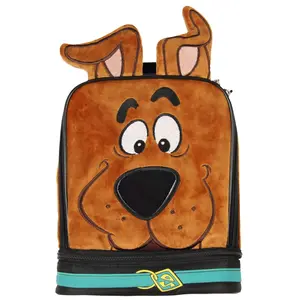 Scooby Doo Character Embroidered Face with 3D Ears Insulated Dual Compartment Lunch Bag Lunch Box Tote 10"