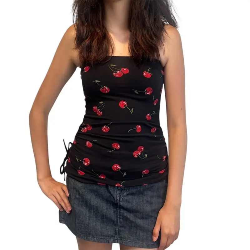 トップス Cherry Pattern Strap Top M cherry m and s cherry top - TikTok Shop