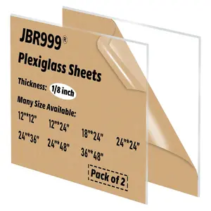 Sabusa Plexiglass Sheets - Clear 24x48 inch - 1/8 inch Thick - Pack of 2
