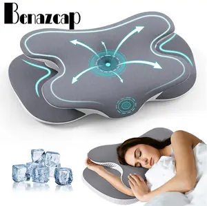 【Valentine's Day】Cervical Neck Pillow, Adjustable Memory Foam with Breathable & Removable Cooling Silk Case, Ergonomic Support for Lying down Side Back & Stomach Sleeper