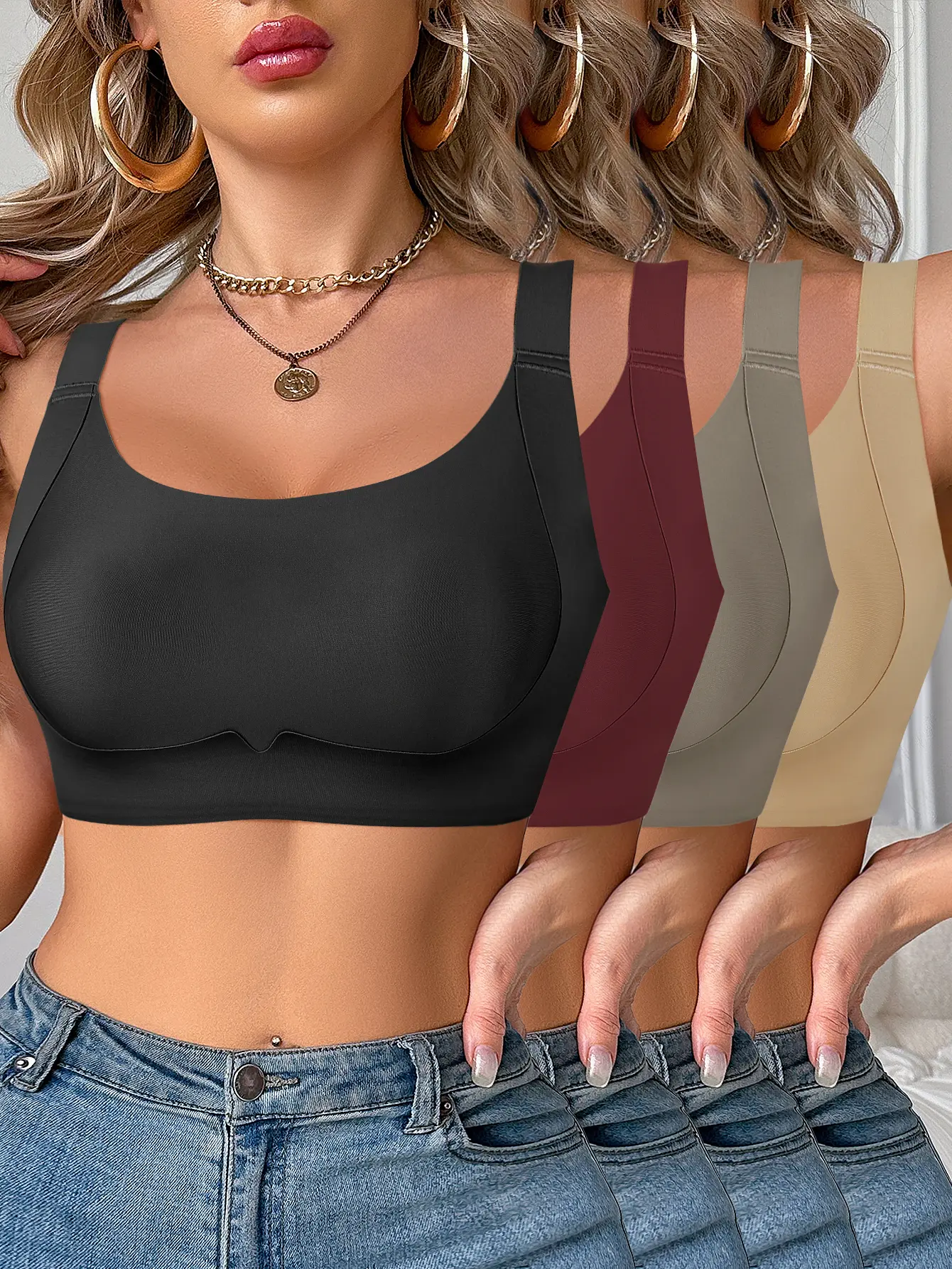 Mimilemon Jelly Women Wirefree seamles bra s for Women Full Coverage No Underwire Everyday Bras Comfortable  wireless Padded Bras  comfy vrcomfy woman Regular Fit Bra Lingerie