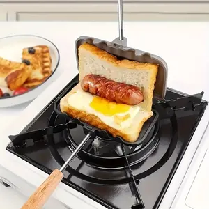 Aluminum Sandwich Grill Pan, Cookware Grill Pan, Flip over Griddle, Ideal for Breakfast, Cheese Toast, Pancakes, Eggs, Hot Dogs, Bread, Family Gatherings