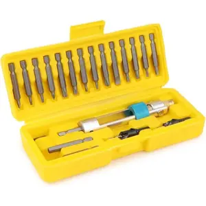 20Pcs/set Half Time Drill Driver Swivel Multi Screwdriver Bit Sets 16 Different Kinds Head with Countersink Bits Allen Wrench Quick-Change from Drilling to Driving Repair Tools Kits