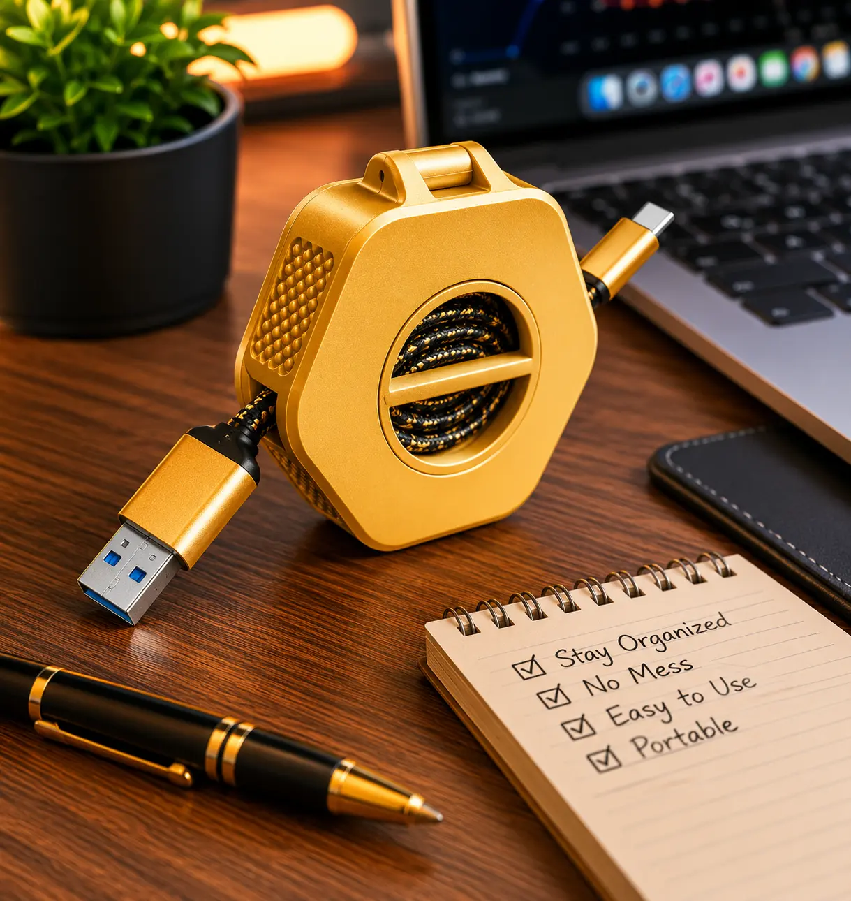 No More Tangled Cables | Portable Retractable Cable Organizer