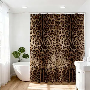 1pc Wild Leopard Print Shower Curtain for Modern Bathroom Decor | Transform Your Home Decor with Chic Animal Patterns | Ideal for Stylish Bathing Scenarios | Elevate Your Bathroom Aesthetic with Trendy and Exotic Designs
