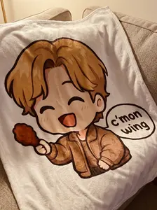 Come on Wing, Chicken Wing Plush Blanket, Music Blanket, Theme Flannel Blanket - 2D Flat Soft, Lightweight, Suitable for Bedrooms, Holiday Decorations, and All Seasons - Ideal for Beds, Sofas, Offices, Camping Gift for Friends And Family