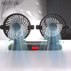 Dual Head Car Fan, 360° Rotatable, 2 Speeds, USB Powered, Ideal for Summer Driving, Suitable for Cars, Rvs, Suvs, Commuting, Road Trips, Parking
