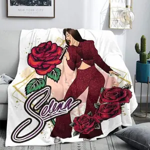 Selena Quintanilla Pattern Blanket, 1 Count Soft Warm Throw Blanket, Air-conditioned Room Blanket, Warm Nap Blanket for Home & Office, Decorative Giftable Blankets