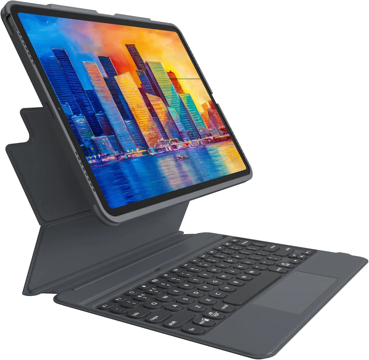 ZAGG Pro Keys Detachable Case & Wireless Keyboard with Trackpad for Apple iPad Pro 12.9 Multi Device Bluetooth Pairing  Backlit Laptop-Style Keys  Apple Pencil Holder  6.6ft Drop Protection (Charcoal)