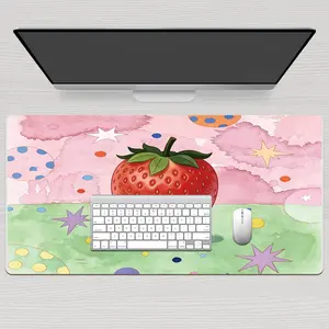 LIVEKEY 80x40cm (4080) Large Gaming Mouse Pad, Galaxy & Lavender Field Design with Dragonflies, Smooth Surface for Precision Control, Non-Slip Base & Stitched Edges, XXL Extended Desk Mat for PC Gamers
