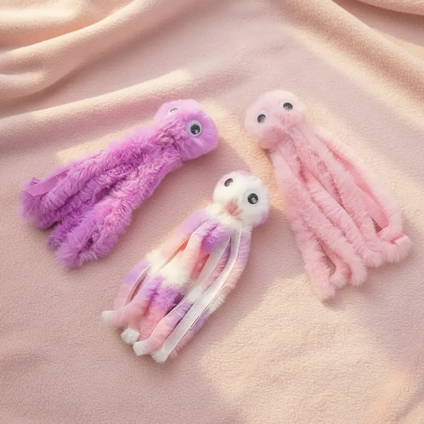 3 Pack Octopus Plush Cat Toy, Bite-Resistant Interactive Accessory for Cats