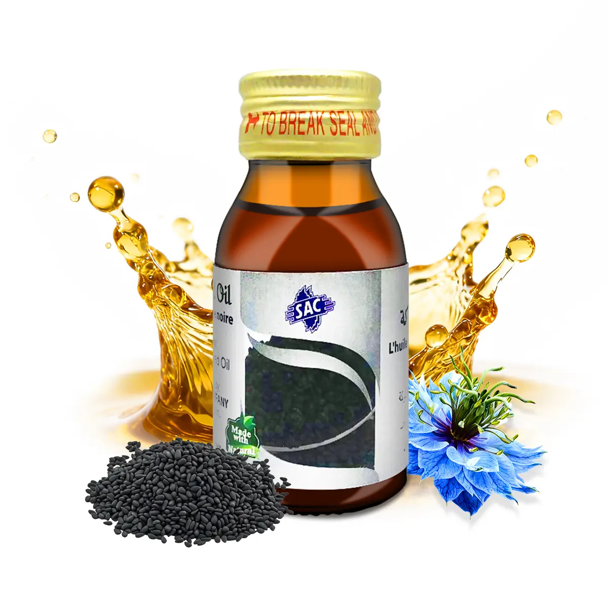 Premium Black Seed Body Oil - 100% Pure, Cold-Pressed, Rich in Thymoquinone, Unisex Body Care Cosmetic with Hydrating, Radiant Benefits for Skin & Hair