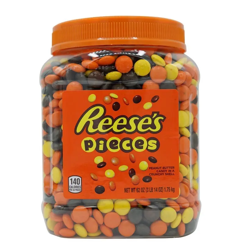 Reese’s Pieces Peanut Butter Candy, Snack Size, 62 oz Bag