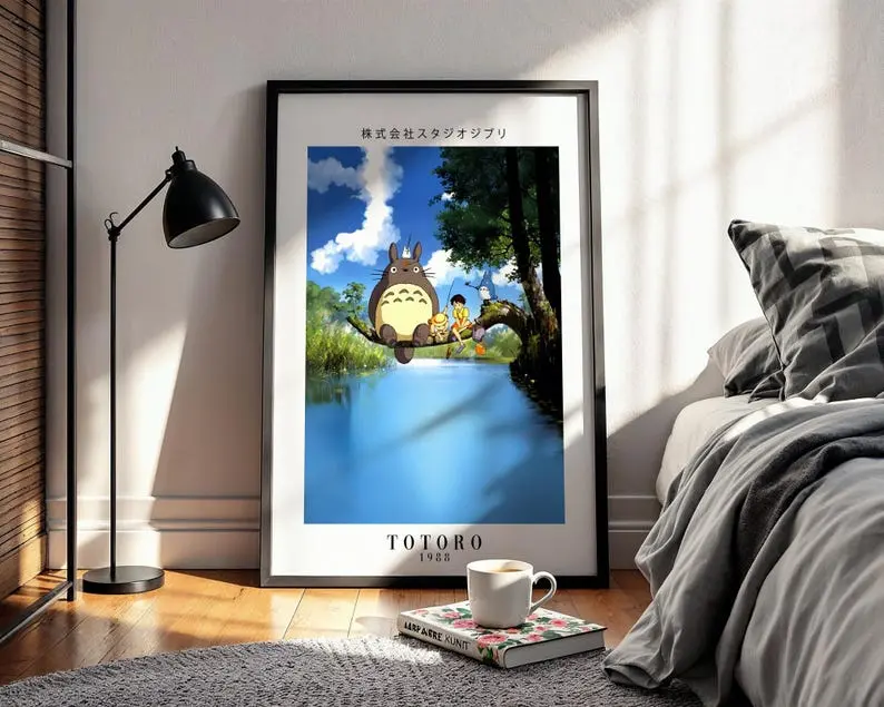 My Neighbor Totoro Poster, Studio Ghibli Anime Art Print, Ghibli Wall Decor, Totoro and Friends - POSTER NO FRAME