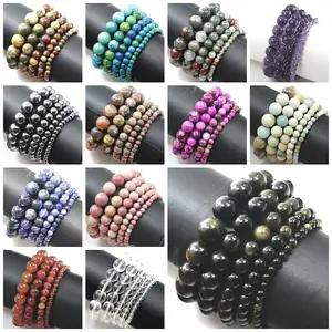 Charm Natural Stone Bracelet 4/6/8/10mm White Howlite Beads Bracelets For Women