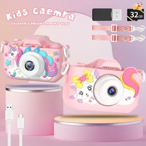 Cartoon unicorn Design,cute cat Design Digital Camera,Kid's Toy Camera for Boys and Girls 3-12 Years Old Selfie 1080p High Definition Digital Children's Camera,Birthday Gift