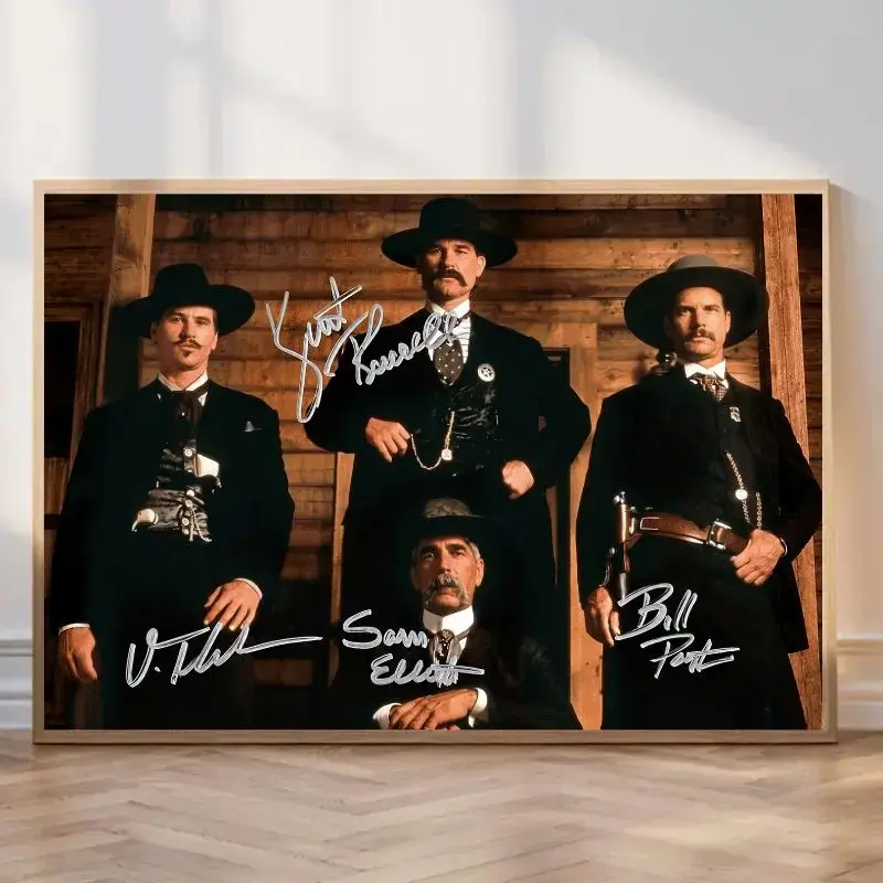 [NO FRAME] Vintage Tombstone Movie Poster - Satin Artistic Print, Wyatt Earp, Doc Holliday, Earp Brothers Western Scene, Eco-Friendly High Pigment Density Collectibles, Multi-Size Home Decor Decoration for Home Inspo