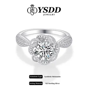 【459 】1CT Royal Milgrain Garden Ring vvs DE Synthetic Moissanite Rings in 925 Sterling Silver Promise Ring Gift for Her