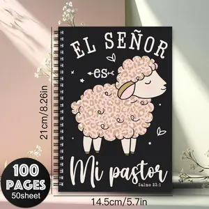 1PC 5.5x8.3in Funny Christian Spanish Bible Verse Spiral Notebook 1pc, Family Office Planner, Mexican Gift Notebook, Christian Bible in Spanish, Prayer Journal for Note Taking, Personal Organizer, Devotional Notebook, Daily Devotional Journal