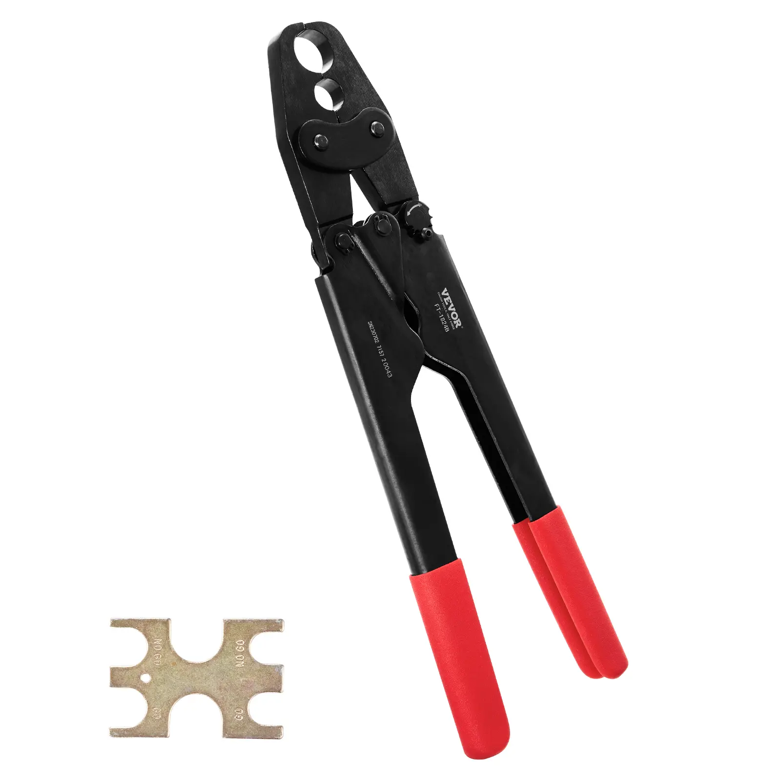 【Summerfinds】VEVOR PEX Crimping Tool Dual Head Combo PEX Crimper Tool for 1/2" and 3/4" PEX Copper Crimp RingsCompact Plumbing Crimp Tool with Go/No-Go GaugeWell-Polished JawMeets ASTM F1807 Standards
