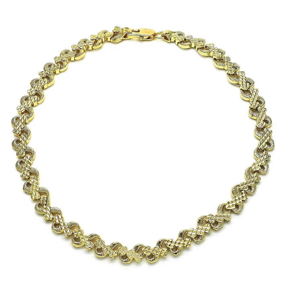 Tobillera Dorada Estilo Italiano – Oro Laminado 14K