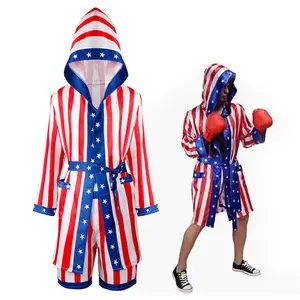 Boxing Robe with American Flag Stripes Menswear Clothes